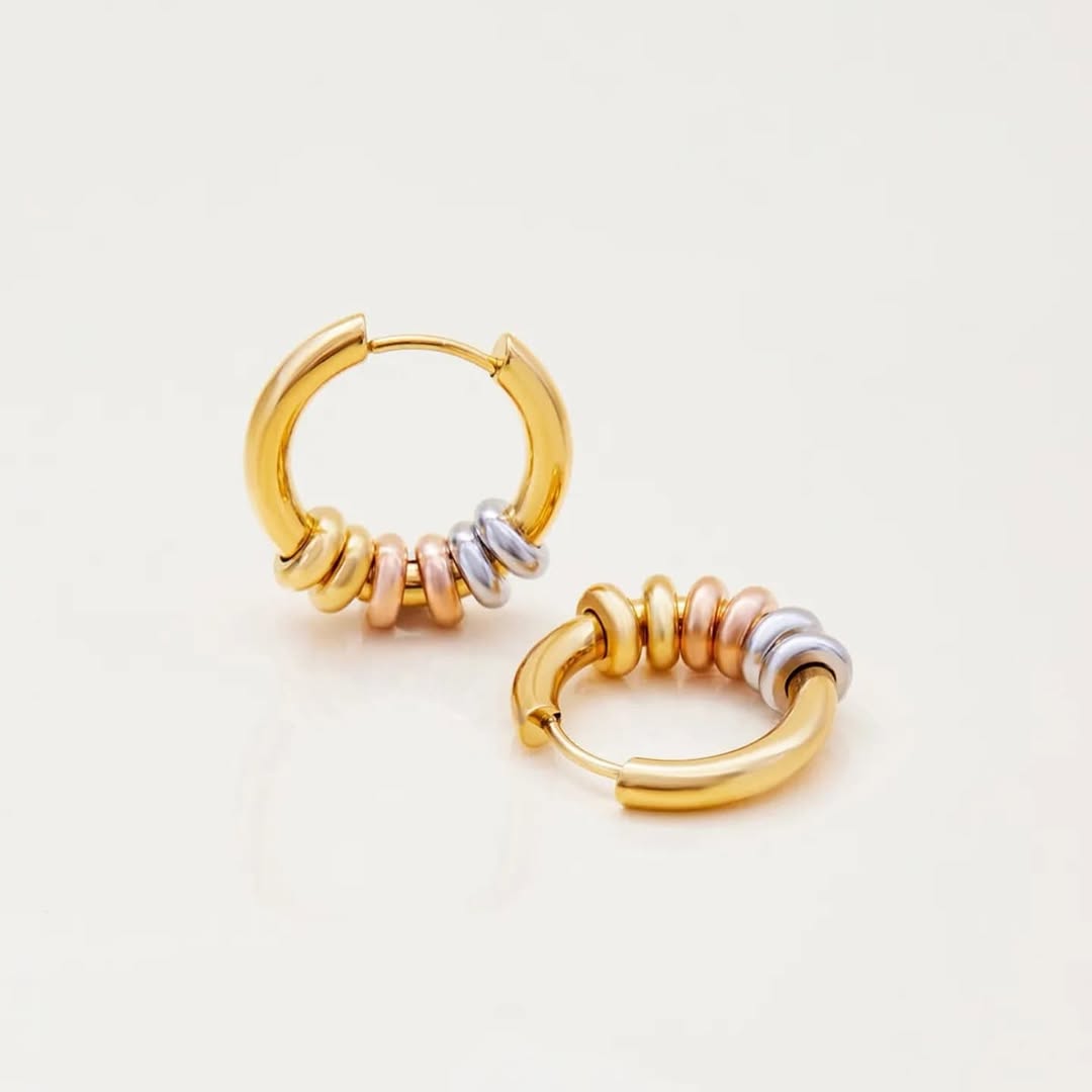 SlayyShine Aura Hoops Earrings in 18K gold plating with classic hoop design